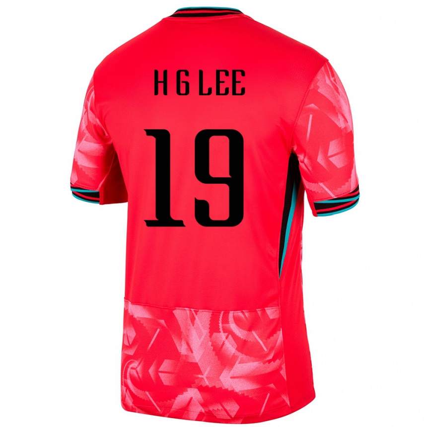 גברים כדורגל דרום קוריאה Geon-Hee Lee #19 אָדוֹם ג'רזי ביתית 24-26