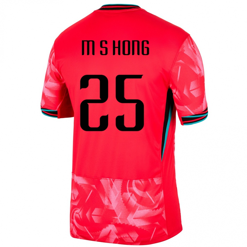גברים כדורגל דרום קוריאה Sung-Min Hong #25 אָדוֹם ג'רזי ביתית 24-26