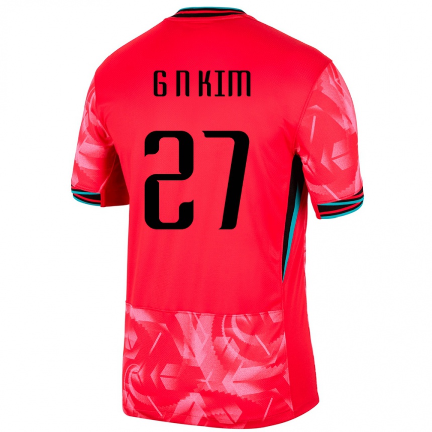 גברים כדורגל דרום קוריאה Gun-Nam Kim #27 אָדוֹם ג'רזי ביתית 24-26