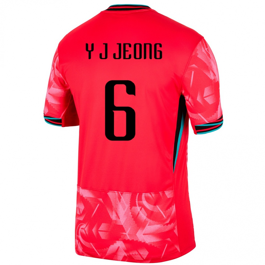 גברים כדורגל דרום קוריאה Je על Gy U Jin #6 אָדוֹם ג'רזי ביתית 24-26