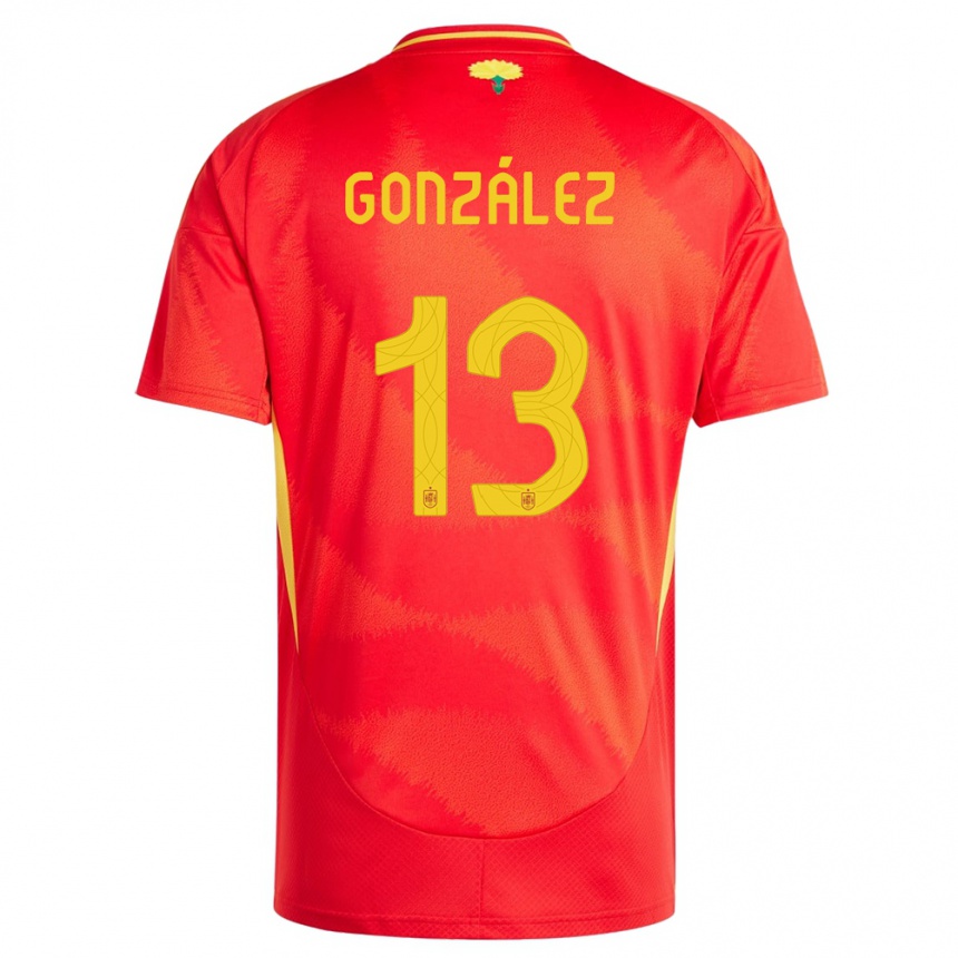 גברים כדורגל ספרד Manu González #13 אָדוֹם ג'רזי ביתית 24-26