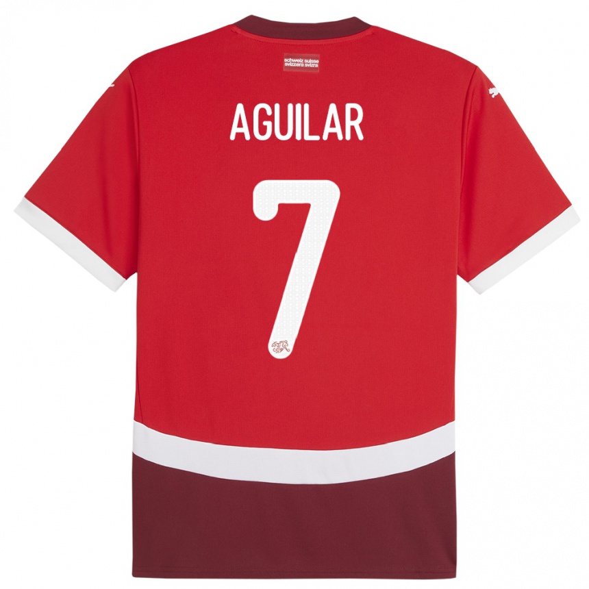 גברים כדורגל שווייץ Enrique Aguilar #7 אָדוֹם ג'רזי ביתית 24-26
