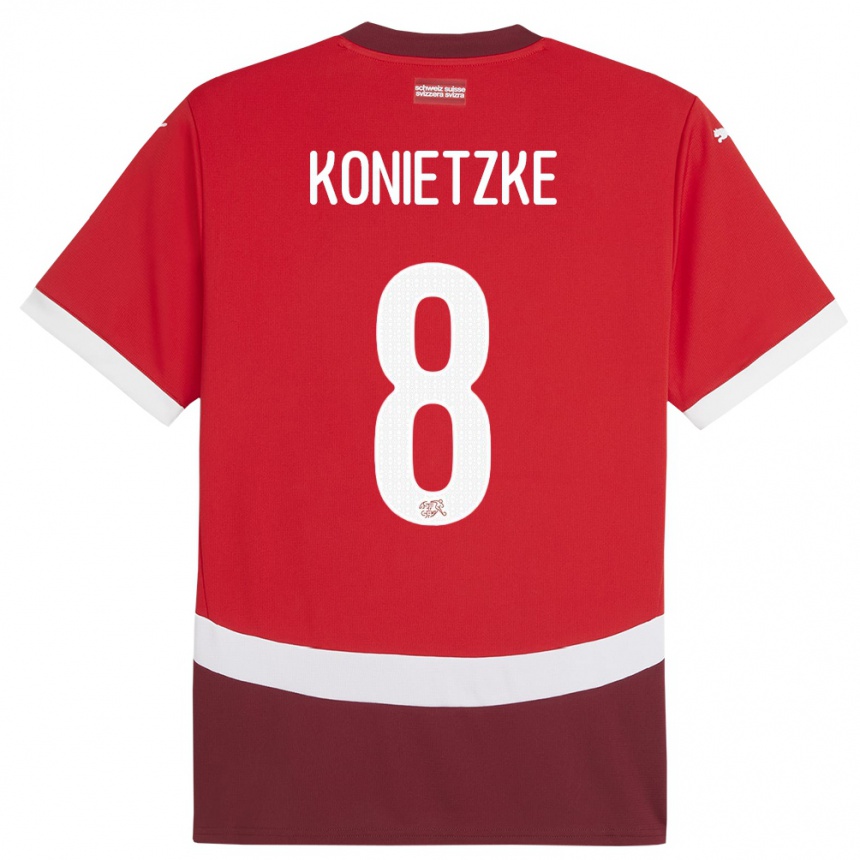 גברים כדורגל שווייץ Corsin Konietzke #8 אָדוֹם ג'רזי ביתית 24-26
