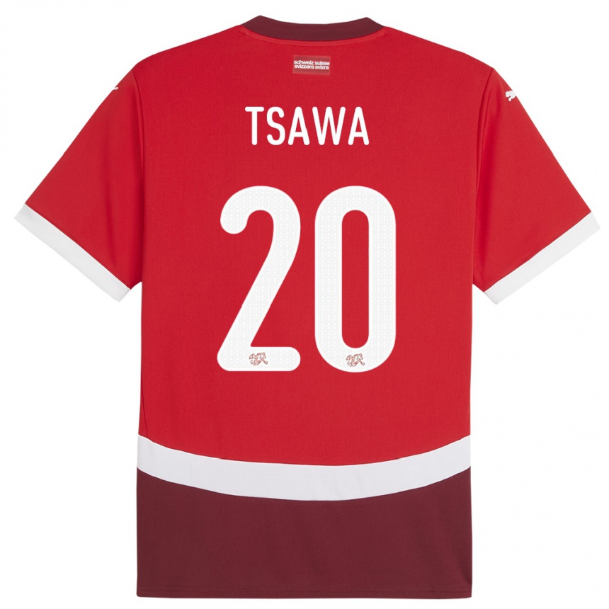 גברים כדורגל שווייץ Cheveyo Tsawa #20 אָדוֹם ג'רזי ביתית 24-26
