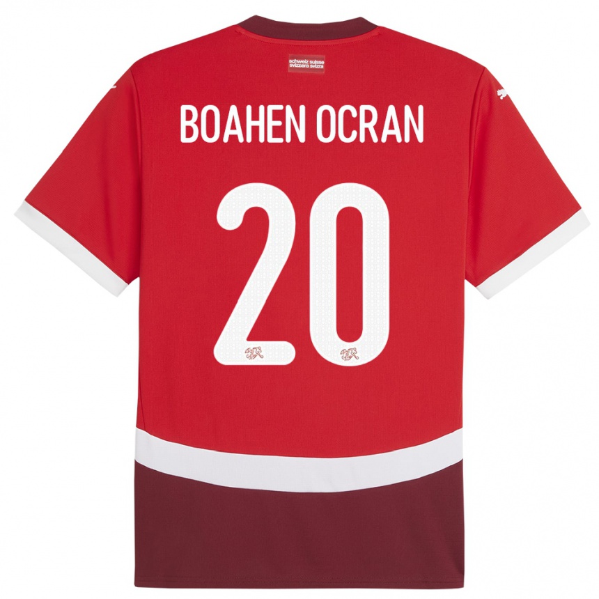 גברים כדורגל שווייץ Bright Boahen Ocran #20 אָדוֹם ג'רזי ביתית 24-26