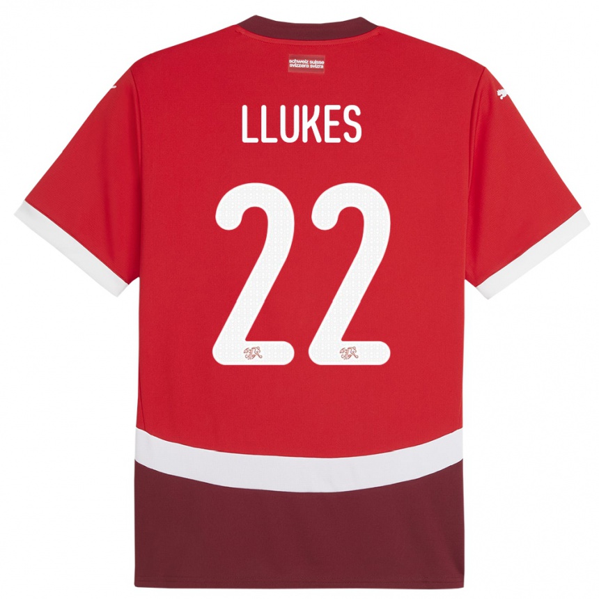 גברים כדורגל שווייץ Adrien Llukes #22 אָדוֹם ג'רזי ביתית 24-26