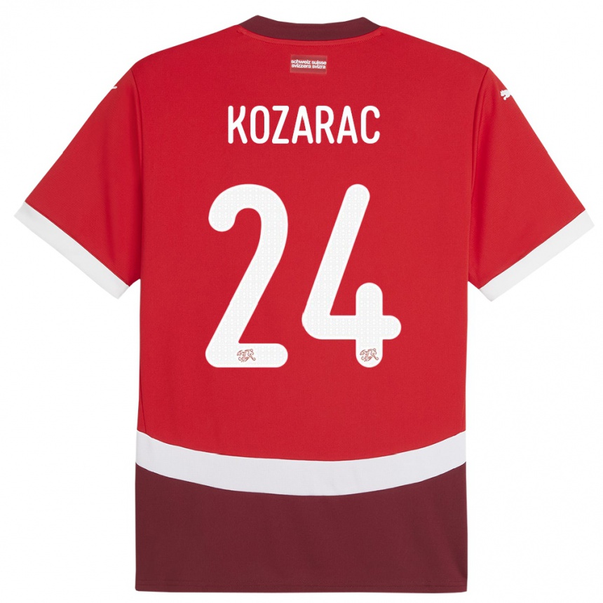 גברים כדורגל שווייץ Haris Kozarac #24 אָדוֹם ג'רזי ביתית 24-26