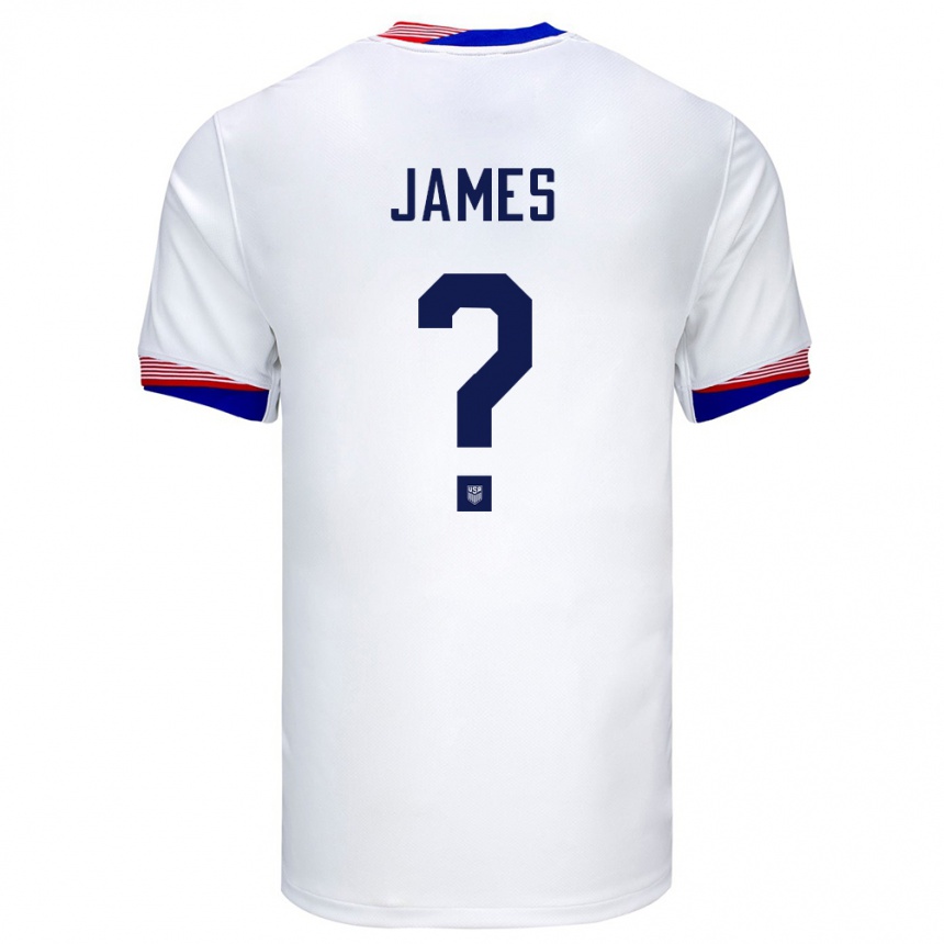 גברים כדורגל ארצות הברית Ian James #0 לבן ג'רזי ביתית 24-26