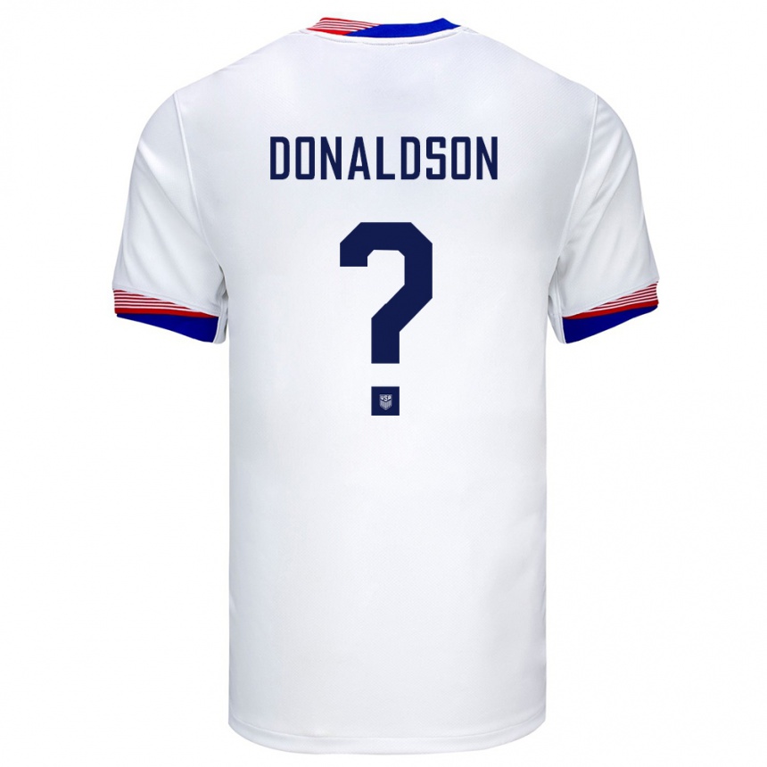 גברים כדורגל ארצות הברית James Donaldson #0 לבן ג'רזי ביתית 24-26