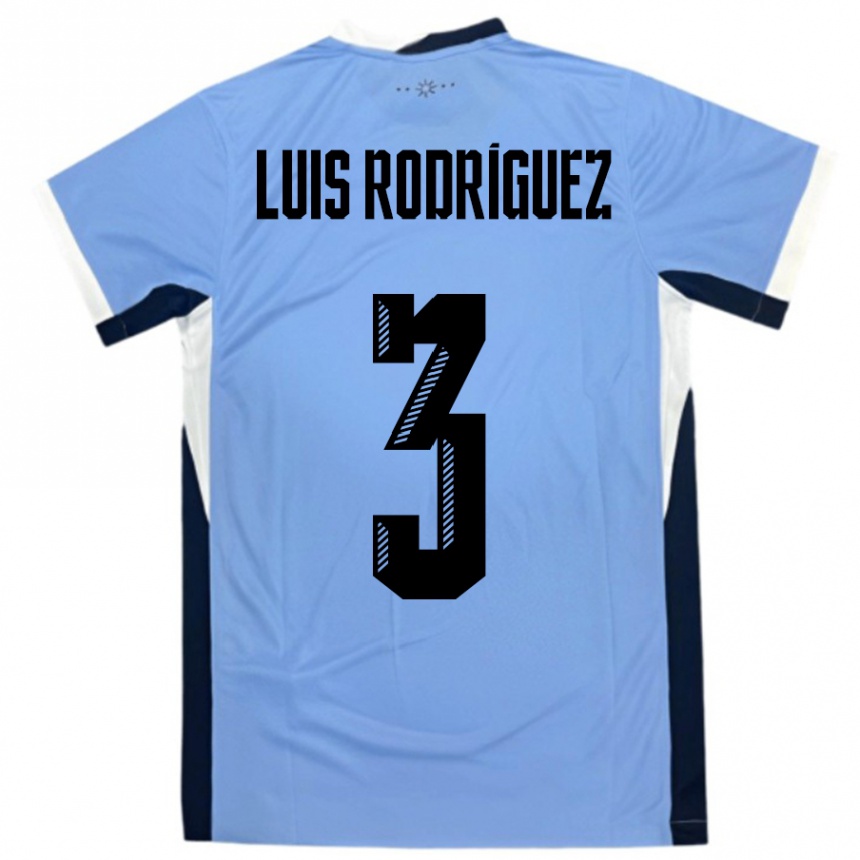 גברים כדורגל אורוגוואי José Luis Rodríguez #3 לבן שחור ג'רזי ביתית 24-26