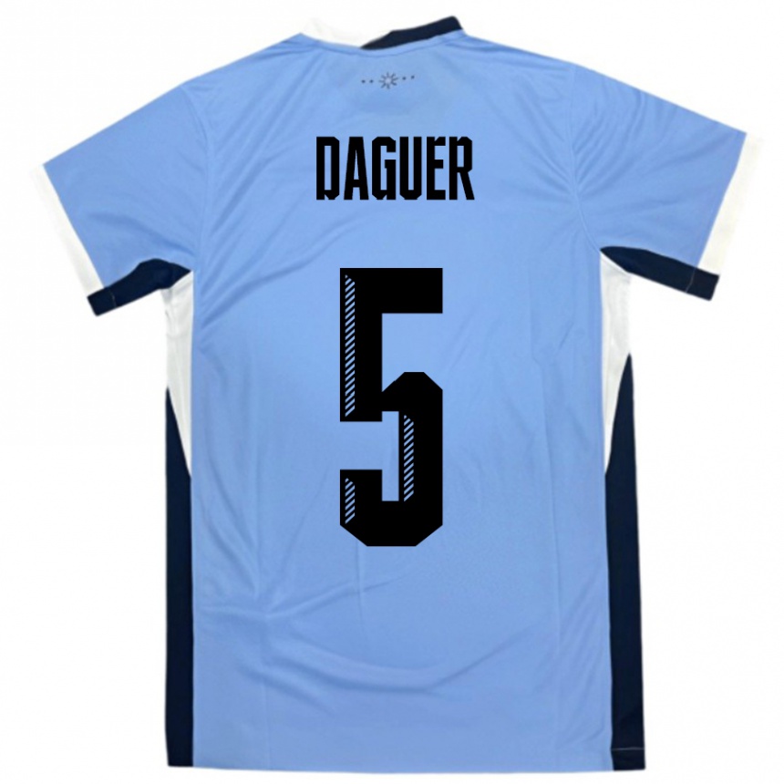 גברים כדורגל אורוגוואי Julio Daguer #5 לבן שחור ג'רזי ביתית 24-26