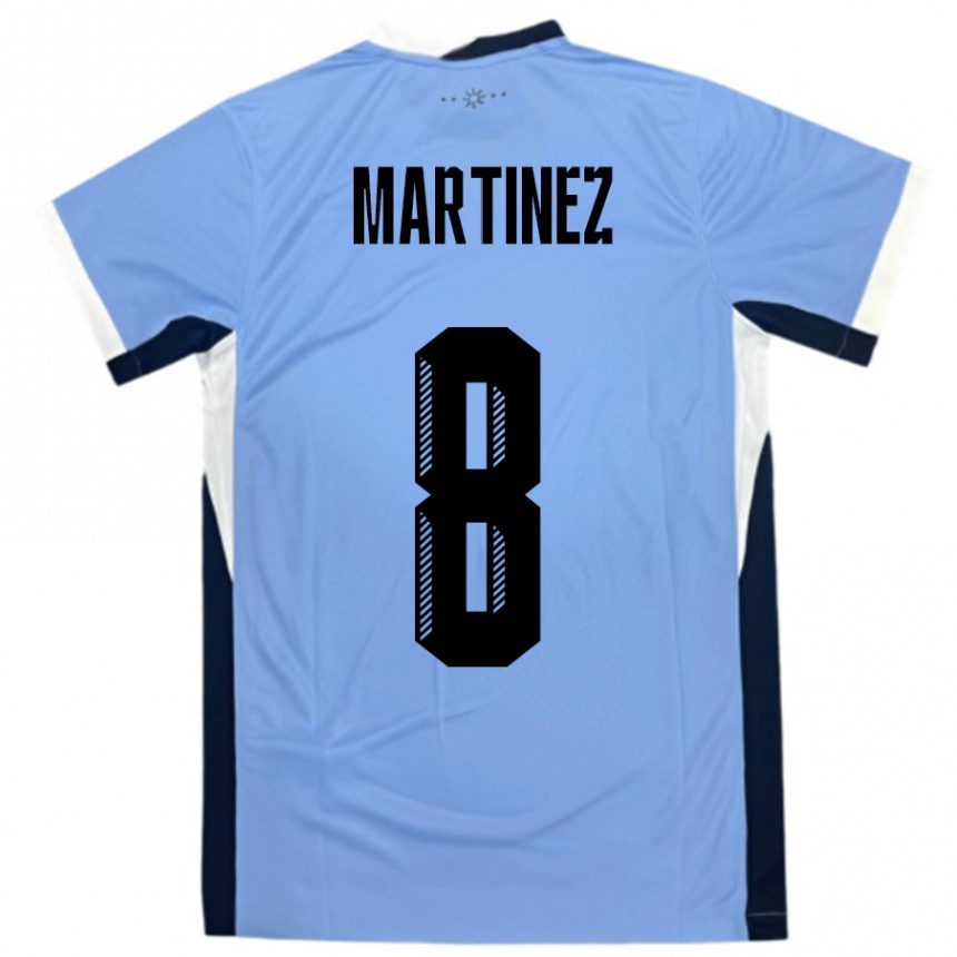 גברים כדורגל אורוגוואי Mauro Martinez #8 לבן שחור ג'רזי ביתית 24-26