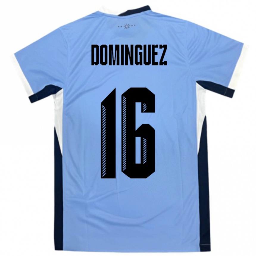גברים כדורגל אורוגוואי Facundo Dominguez #16 לבן שחור ג'רזי ביתית 24-26