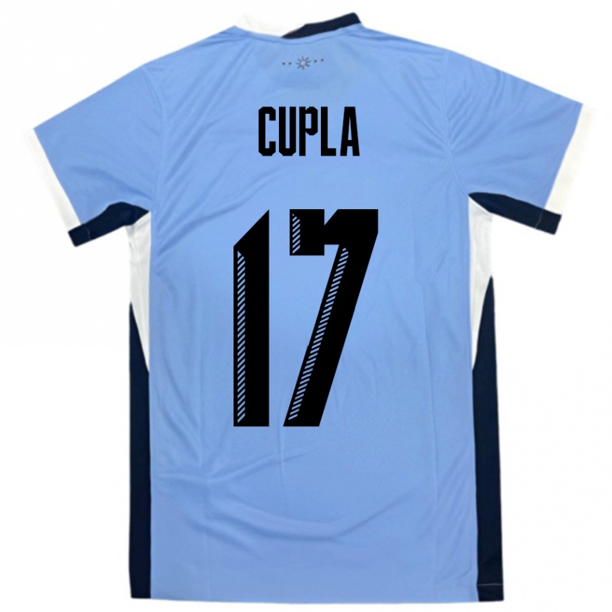 גברים כדורגל אורוגוואי Renzo Cupla #17 לבן שחור ג'רזי ביתית 24-26
