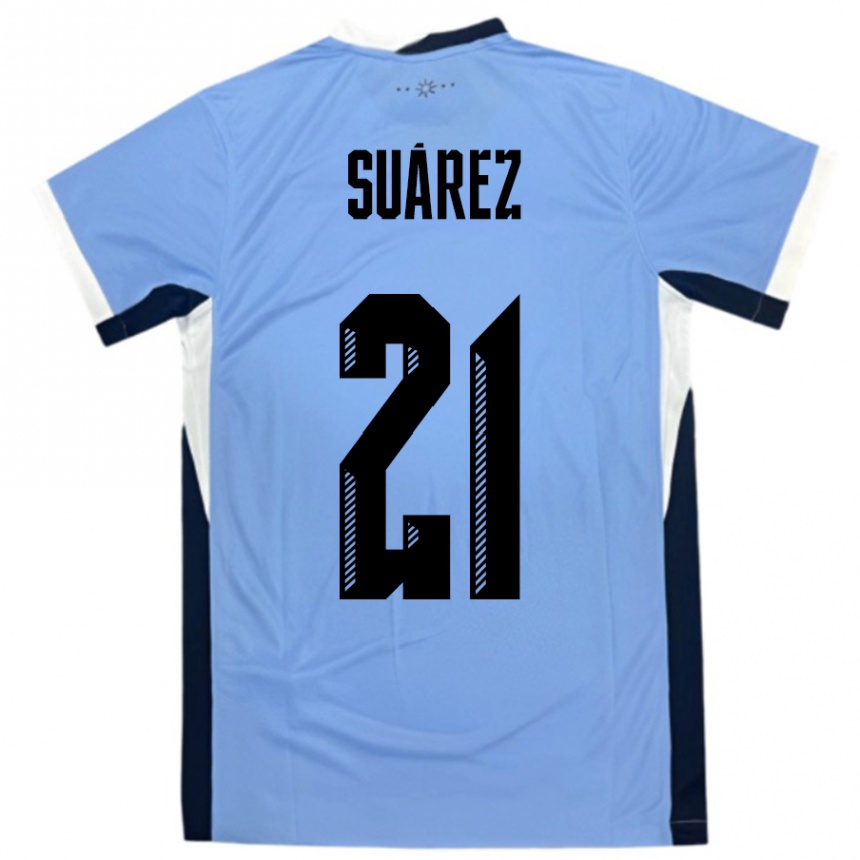 גברים כדורגל אורוגוואי Pablo Suárez #21 לבן שחור ג'רזי ביתית 24-26