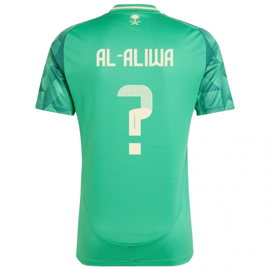 גברים כדורגל ערב הסעודית Abdulaziz Al-Aliwa #0 יָרוֹק ג'רזי ביתית 24-26