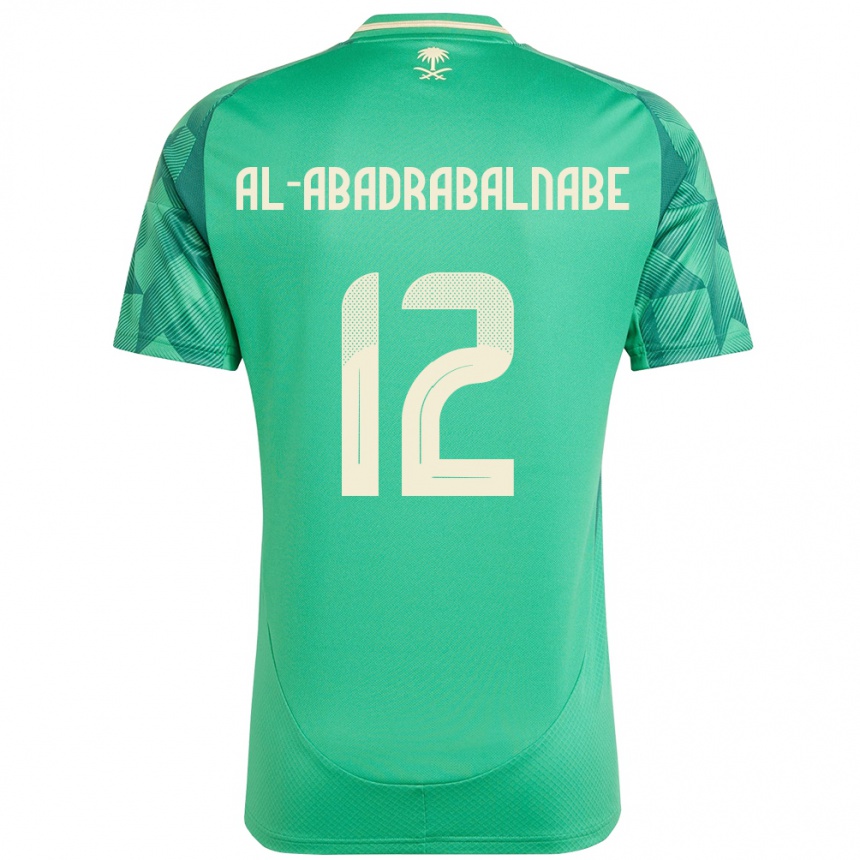 גברים כדורגל ערב הסעודית Ahmed Musallam Al-Abadrabalnabe #12 יָרוֹק ג'רזי ביתית 24-26