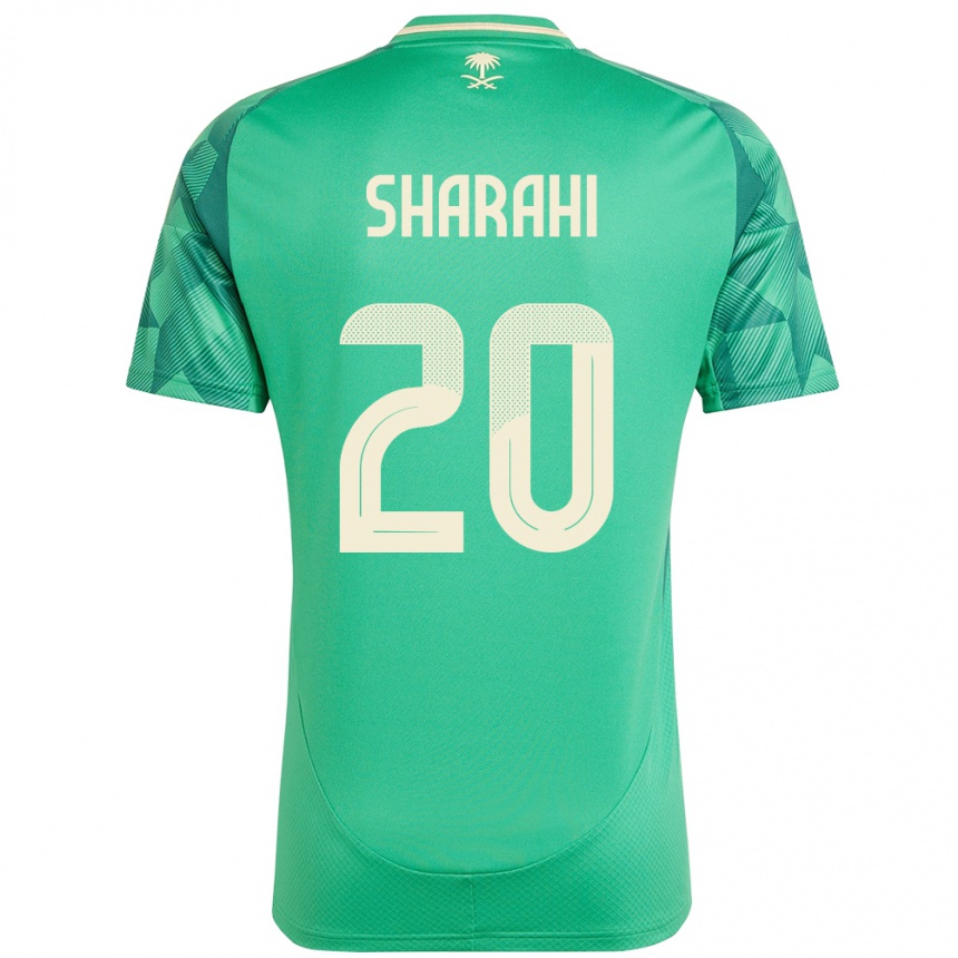 גברים כדורגל ערב הסעודית Anwar Sharahi #20 יָרוֹק ג'רזי ביתית 24-26