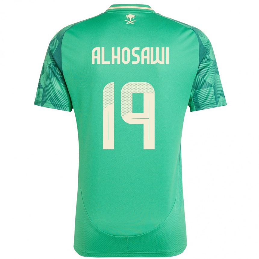 גברים כדורגל ערב הסעודית זכרי אלהוסאווי #19 יָרוֹק ג'רזי ביתית 24-26