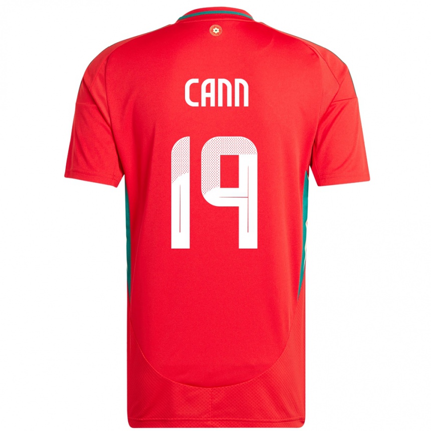 גברים כדורגל ויילס Ethan Cann #19 אָדוֹם ג'רזי ביתית 24-26