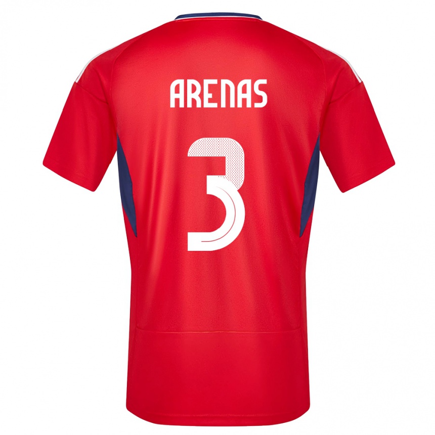 גברים כדורגל קוסטה ריקה Alejandro Arenas #3 אָדוֹם ג'רזי ביתית 24-26