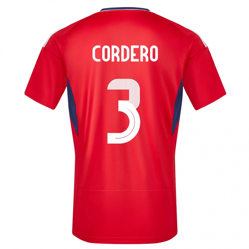 גברים כדורגל קוסטה ריקה Thiago Cordero #3 אָדוֹם ג'רזי ביתית 24-26