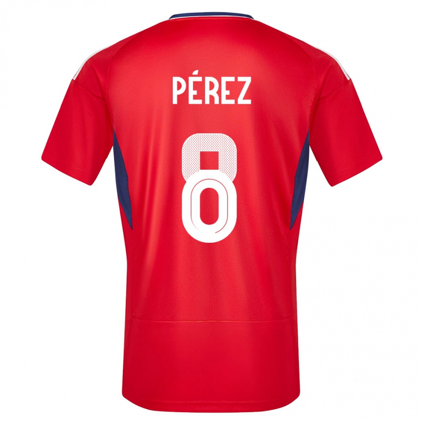 גברים כדורגל קוסטה ריקה Adriel Pérez #8 אָדוֹם ג'רזי ביתית 24-26
