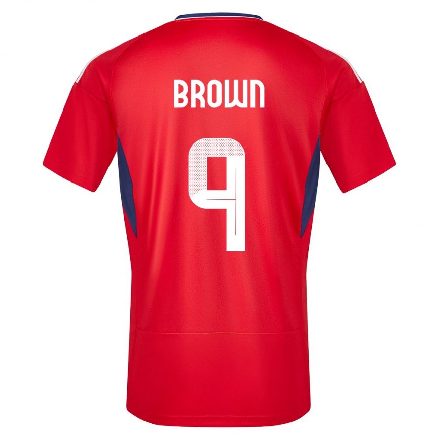 גברים כדורגל קוסטה ריקה Marcos Brown #9 אָדוֹם ג'רזי ביתית 24-26