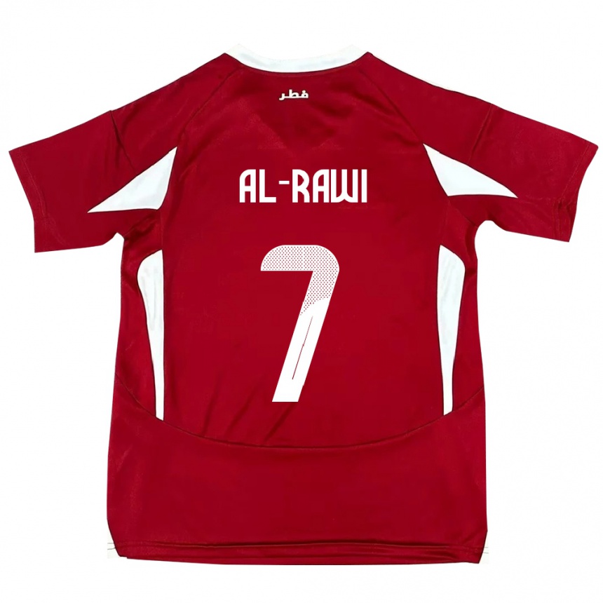גברים כדורגל קטאר Ahmed Al-Rawi #7 אָדוֹם ג'רזי ביתית 24-26