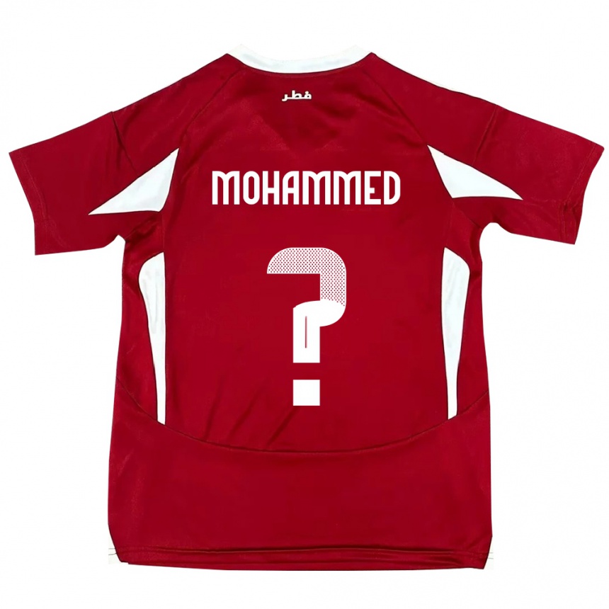 גברים כדורגל קטאר Ali Mohammed #0 אָדוֹם ג'רזי ביתית 24-26