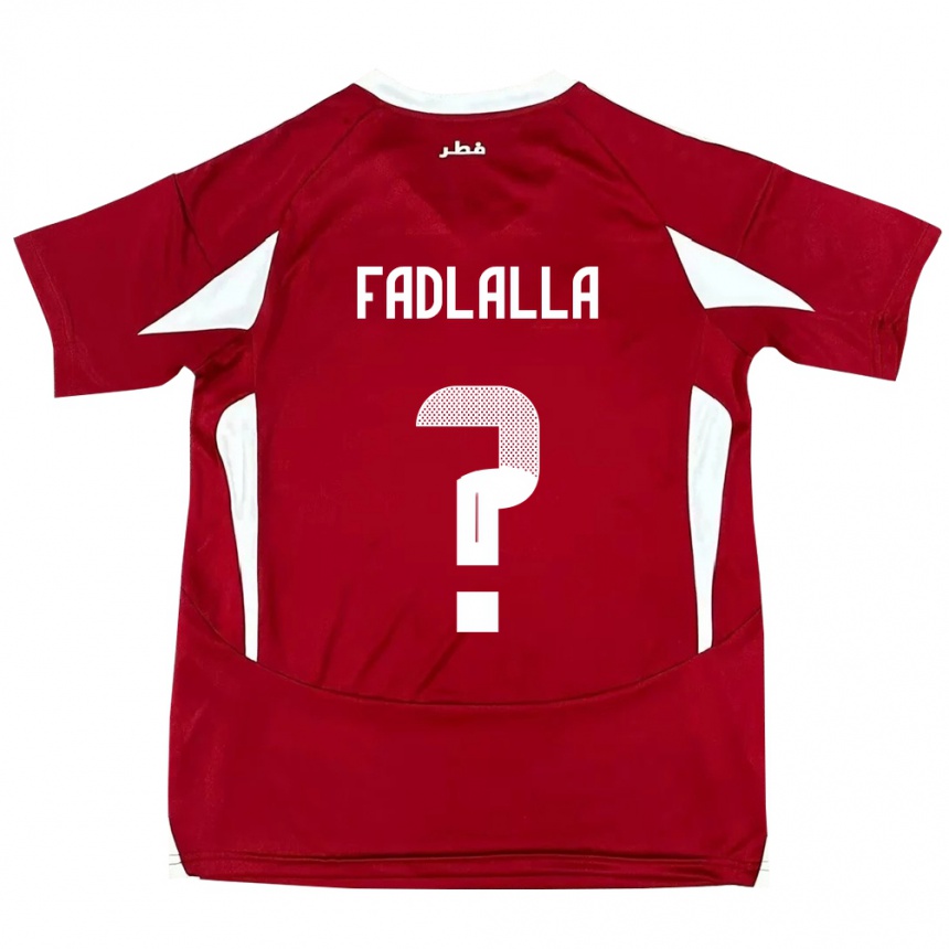 גברים כדורגל קטאר Saifeldeen Fadlalla #0 אָדוֹם ג'רזי ביתית 24-26
