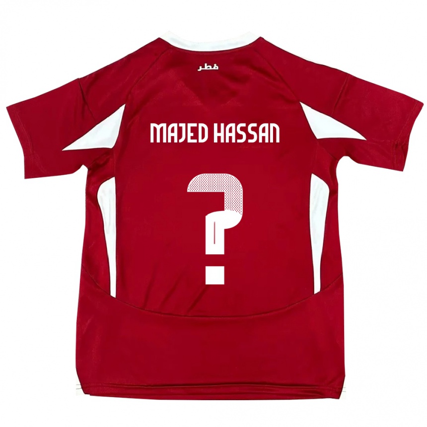 גברים כדורגל קטאר Malik Majed Hassan #0 אָדוֹם ג'רזי ביתית 24-26