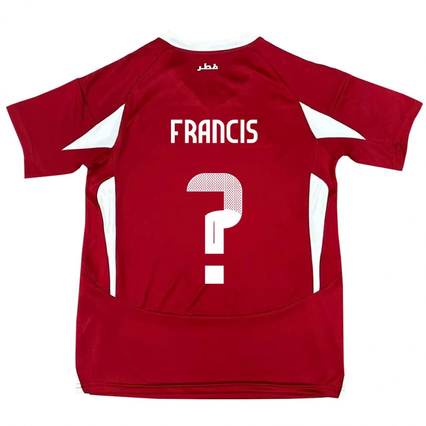 גברים כדורגל קטאר Emmanuel Francis #0 אָדוֹם ג'רזי ביתית 24-26