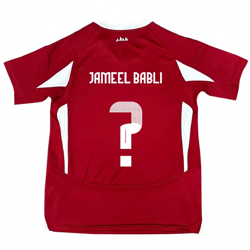גברים כדורגל קטאר Mohannad Jameel Babli #0 אָדוֹם ג'רזי ביתית 24-26