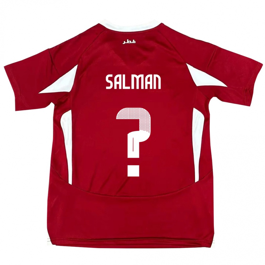 גברים כדורגל קטאר Youssef Salman #0 אָדוֹם ג'רזי ביתית 24-26