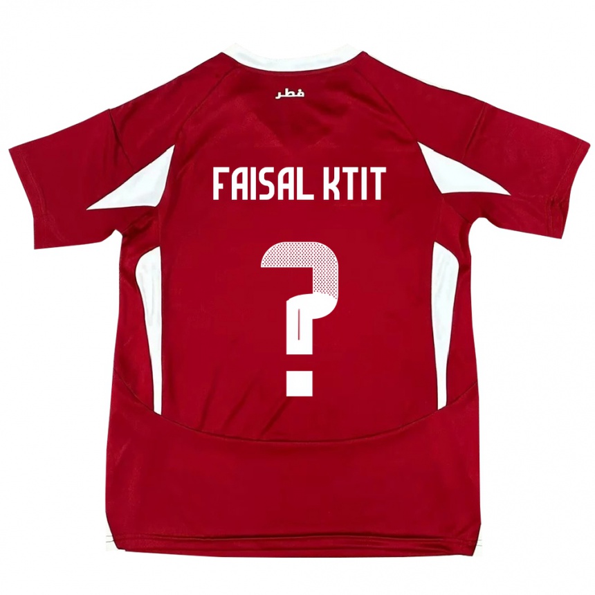 גברים כדורגל קטאר Zaid Faisal Ktit #0 אָדוֹם ג'רזי ביתית 24-26