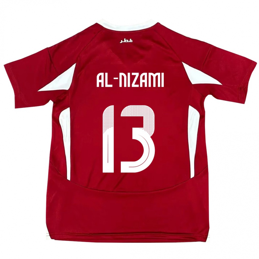 גברים כדורגל קטאר Yousef Mohammad Al-Nizami #13 אָדוֹם ג'רזי ביתית 24-26