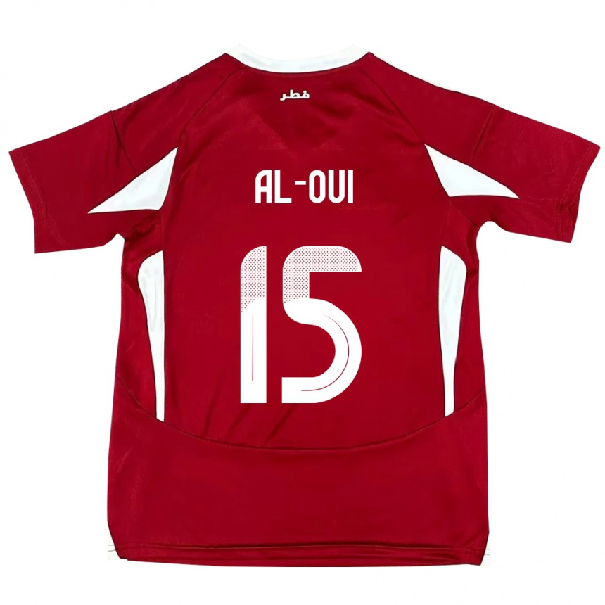 גברים כדורגל קטאר Ayoub Al-Oui #15 אָדוֹם ג'רזי ביתית 24-26