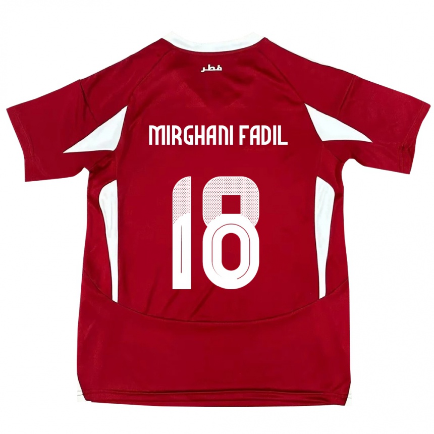 גברים כדורגל קטאר Awab Mirghani Fadil #18 אָדוֹם ג'רזי ביתית 24-26