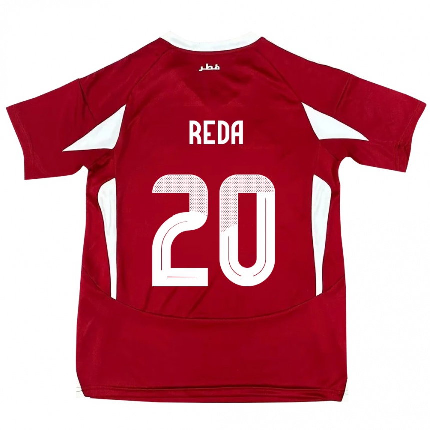 גברים כדורגל קטאר Salem Reda #20 אָדוֹם ג'רזי ביתית 24-26