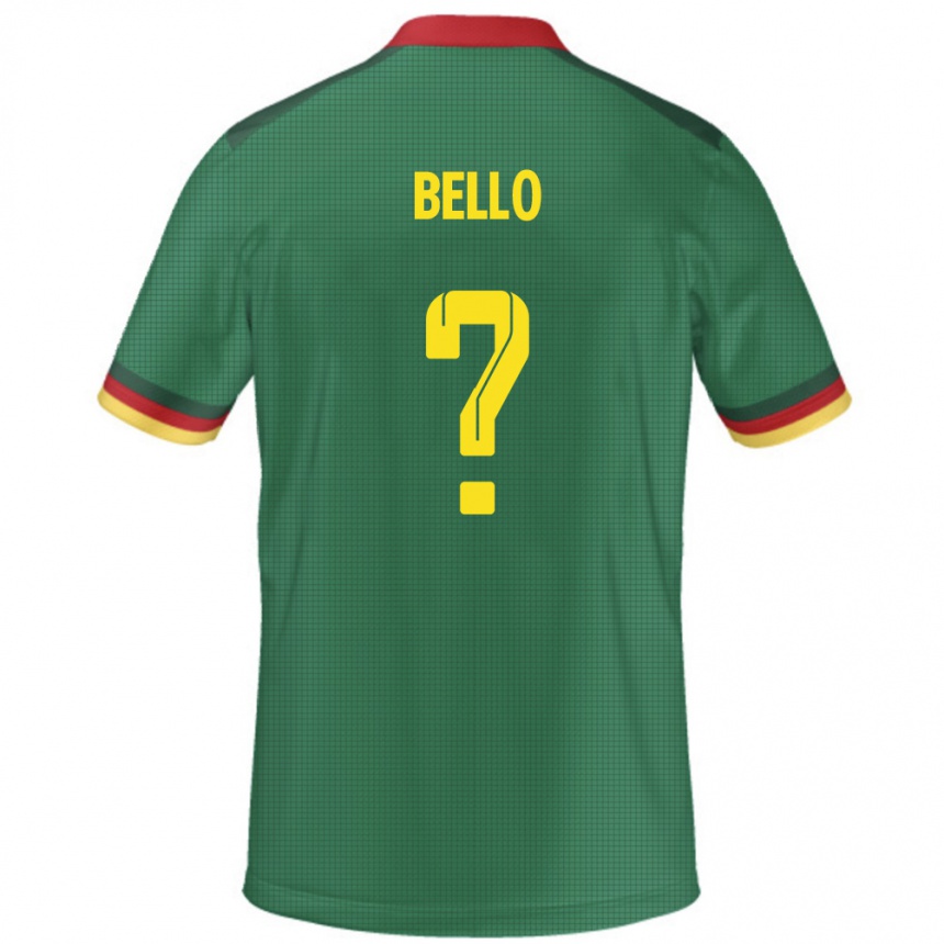 גברים כדורגל קמרון Karim Bello #0 יָרוֹק ג'רזי ביתית 24-26