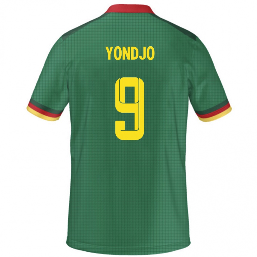 גברים כדורגל קמרון Angel Yondjo #9 יָרוֹק ג'רזי ביתית 24-26