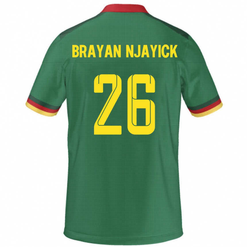גברים כדורגל קמרון Fils Brayan Njayick #26 יָרוֹק ג'רזי ביתית 24-26