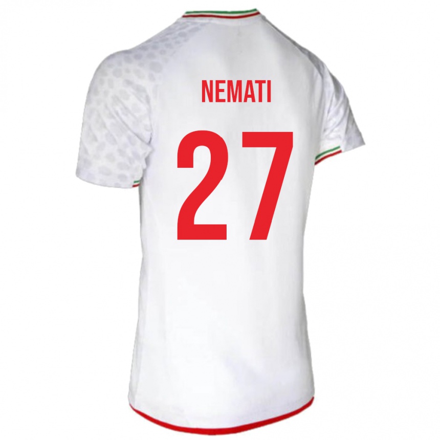 גברים כדורגל איראן Ali Nemati #27 לָבָן ג'רזי ביתית 24-26