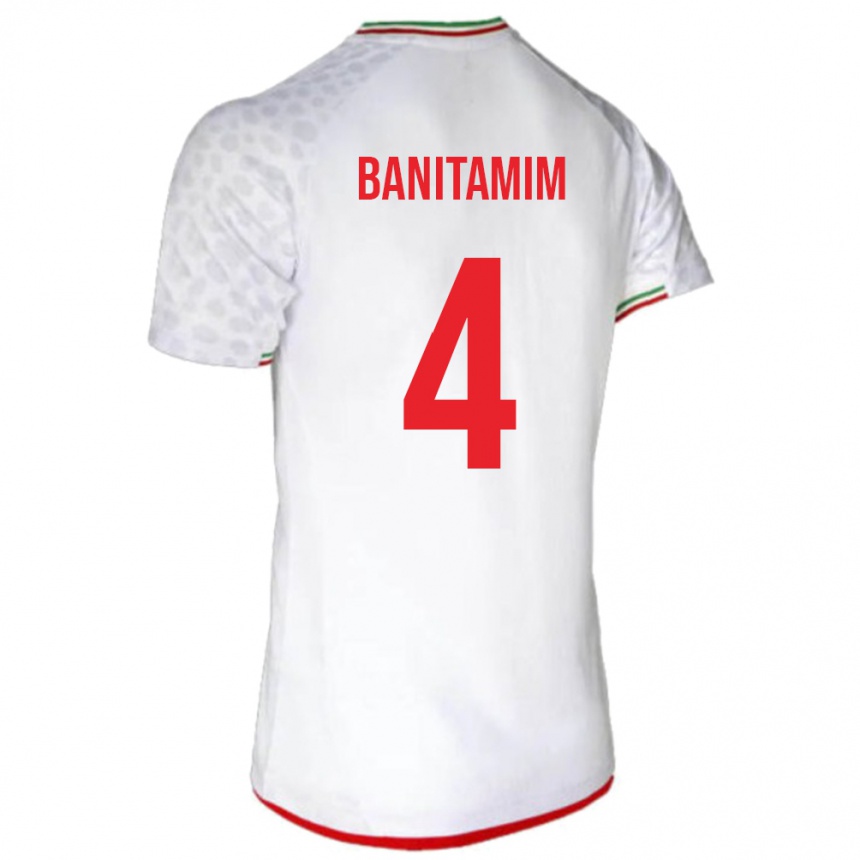 גברים כדורגל איראן Mohammadreza Banitamim #4 לָבָן ג'רזי ביתית 24-26