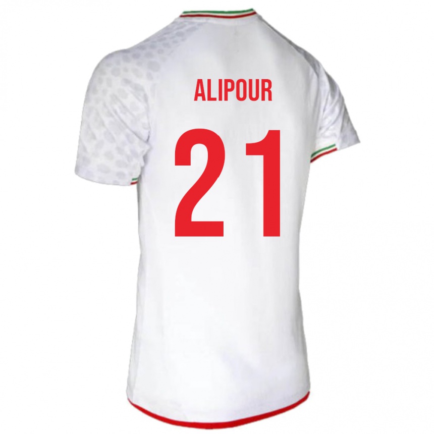 גברים כדורגל איראן Mahan Alipour #21 לָבָן ג'רזי ביתית 24-26