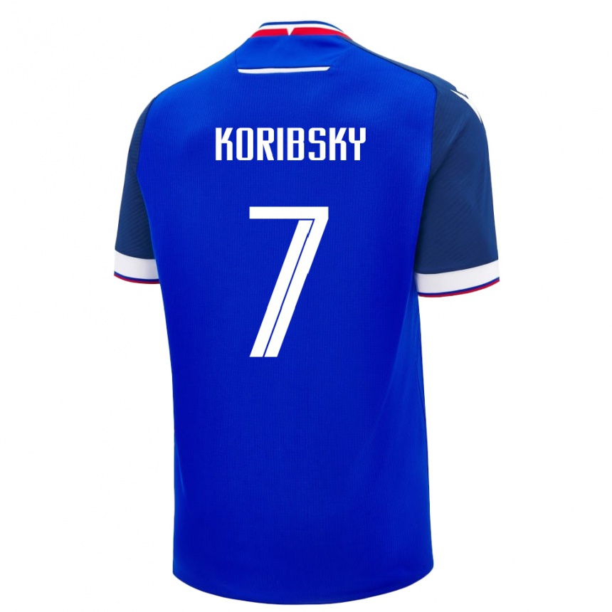 גברים כדורגל סלובקיה Simon Koribsky #7 כְּחוֹל ג'רזי ביתית 24-26