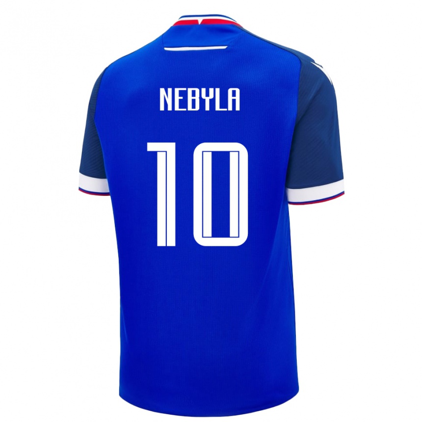 גברים כדורגל סלובקיה Sebastian Nebyla #10 כְּחוֹל ג'רזי ביתית 24-26