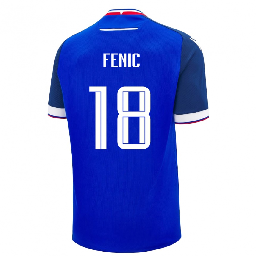 גברים כדורגל סלובקיה Oliver Fenic #18 כְּחוֹל ג'רזי ביתית 24-26