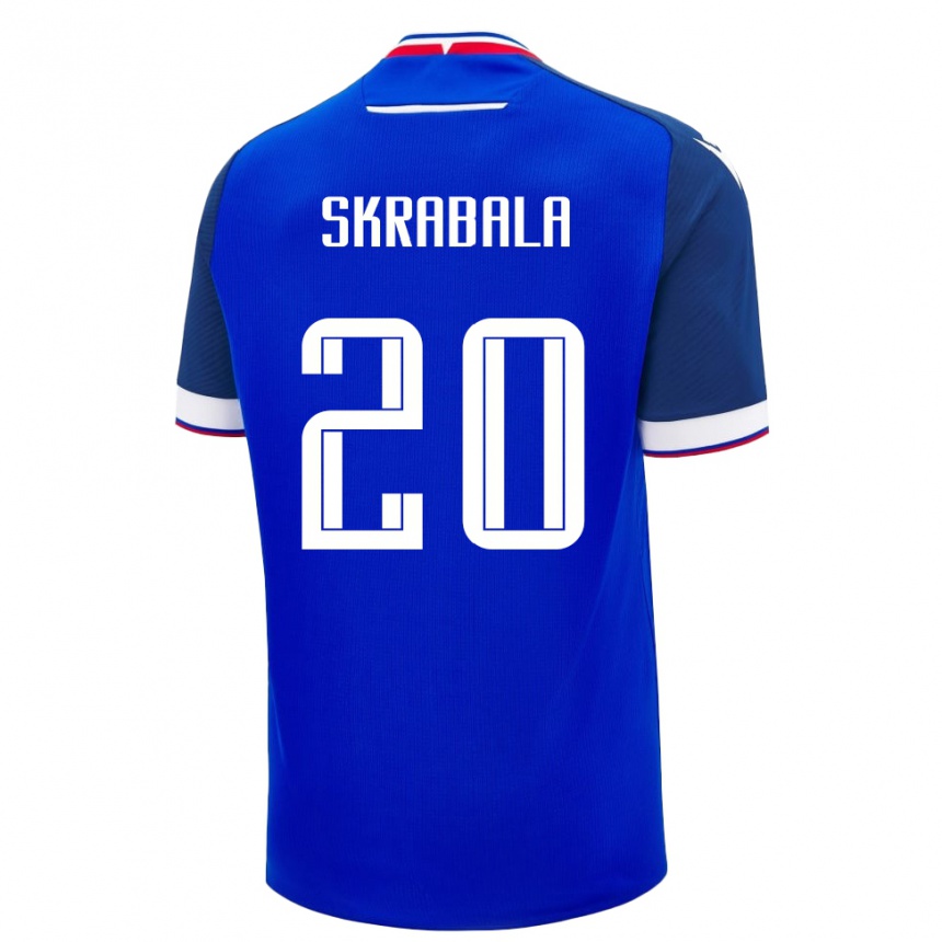 גברים כדורגל סלובקיה Marko Skrabala #20 כְּחוֹל ג'רזי ביתית 24-26